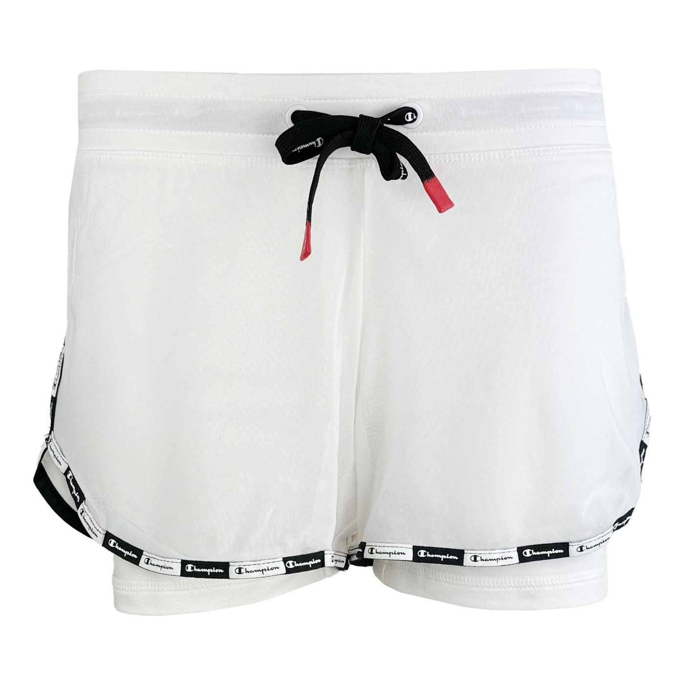 Дамски спортни къси панталони Champion в бял цвят - 0