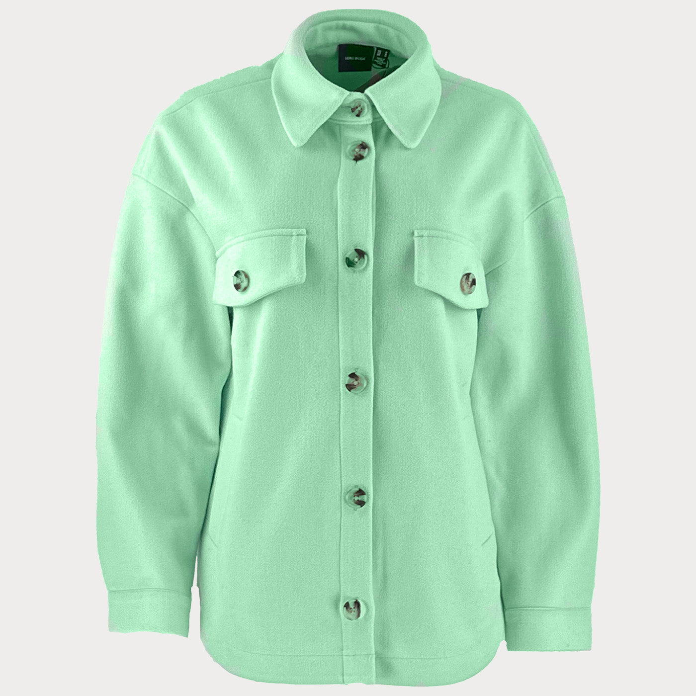 Дaмско преходно палто Vero Moda в зелен цвят, закопчаване с копчета в размер М