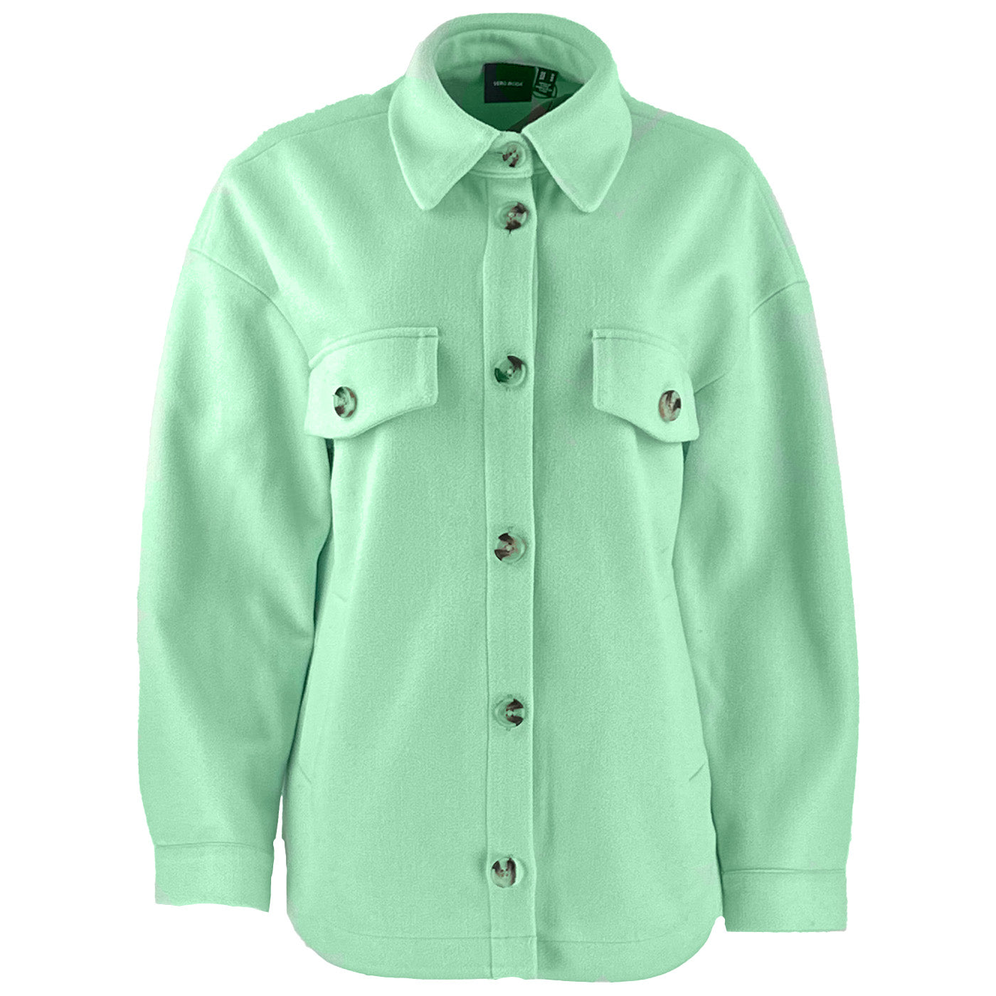 Дaмско преходно палто Vero Moda в зелен цвят, закопчаване с копчета в размер М