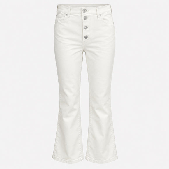 Дамски бели дънки с широки крачоли Levis
