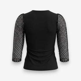 Дамска блуза Vero Moda с дантелени ръкави - 0