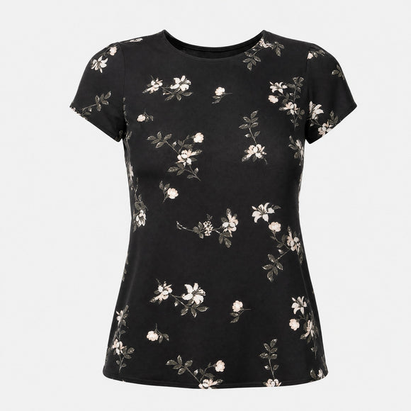 Vero Moda дамска тениска черна на цветя