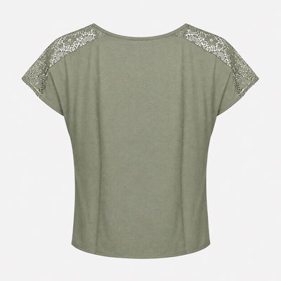 Дамска тениска Vero Moda в зелен цвят - 0