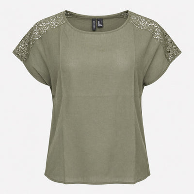Дамска тениска Vero Moda в зелен цвят