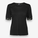 Дамска тениска Vero Moda с дантела, черна