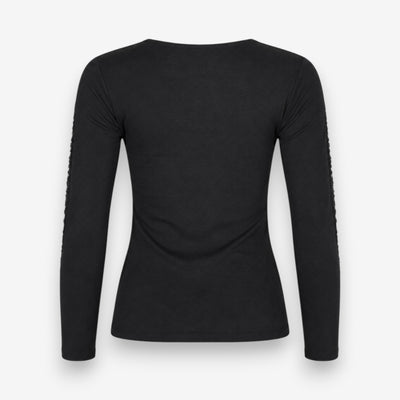 Дамска блуза Vero Moda с дантела, черна - 0