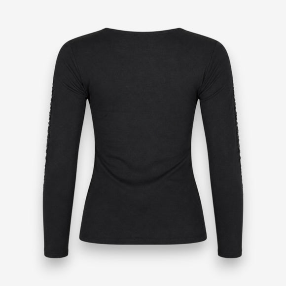Дамска блуза Vero Moda с дантела, черна
