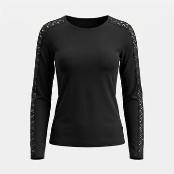 Дамска блуза Vero Moda с дантела, черна