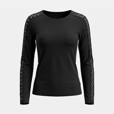 Дамска блуза Vero Moda с дантела, черна