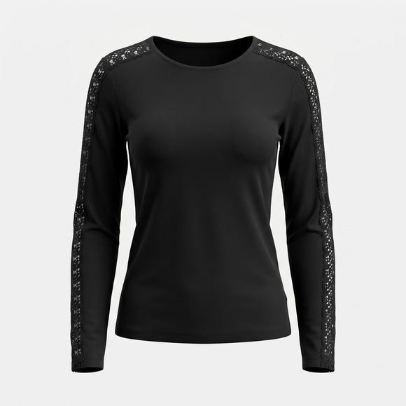 Дамска блуза Vero Moda с дантела, черна