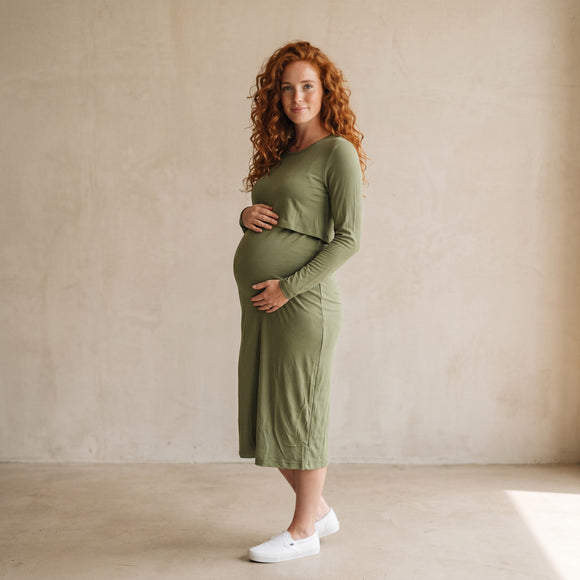 Дамска зелена рокля Mamalicious