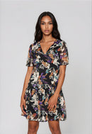 Дамска къса рокля Vero Moda с флорален десен-4