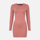 Рокля Vero Moda с дълъг ръкав в розово