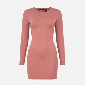 Рокля Vero Moda с дълъг ръкав в розово