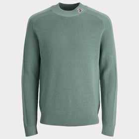 Мъжки плетен пуловер с обло деколте-  Jack&Jones - Зелен