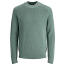 Мъжки плетен пуловер с обло деколте- Jack&Jones - Зелен