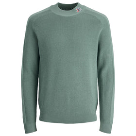 Мъжки плетен пуловер с обло деколте- Jack&Jones - Зелен