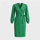 Зелена дамска рокля YAS с дълъг ръкав