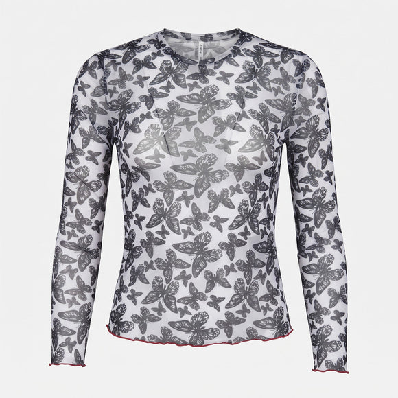 Дамска блуза с пеперуди, многоцветна