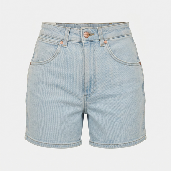 Дамски къси дънки Wrangler Mom в синьо
