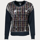 damska bluza s dylyg rukav i pajeti DKNY 