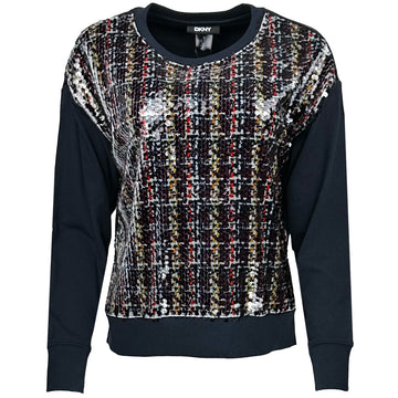 damska bluza s dylyg rukav i pajeti DKNY