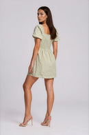 Дамска рокля Vero Moda PETIT в зелен цвят-3