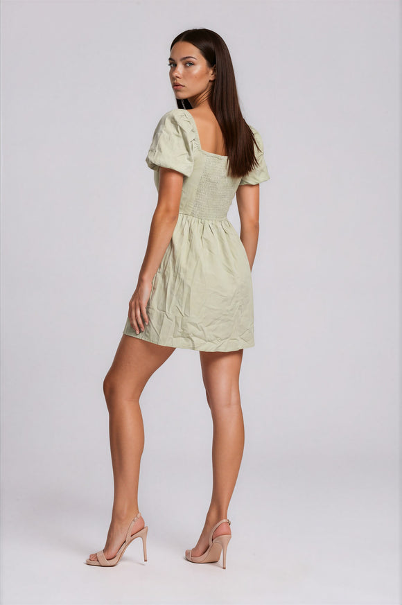 Дамска рокля Vero Moda PETIT в зелен цвят