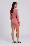 Рокля Vero Moda с дълъг ръкав в розово-3