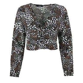 Дамска къса блуза Vero Moda с флорален десен - 0