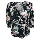 Дамска черна блуза с флорален десен VILA-2