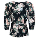 Дамска черна блуза с флорален десен VILA-3