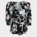 Дамска черна блуза с флорален десен VILA-1