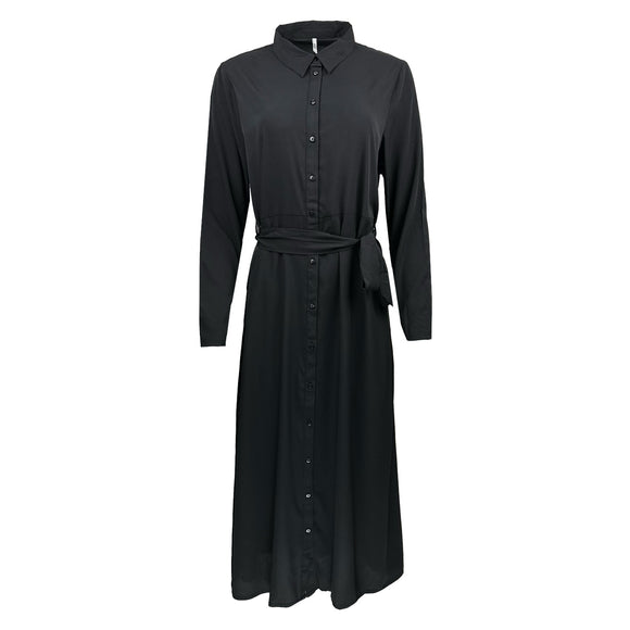 Дамска черна рокля тип риза JDY