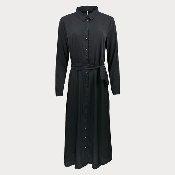 Дамска черна рокля тип риза JDY