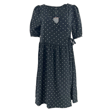 Дамскa къса рокля с тип прегърни ме с V образно деколте - 0