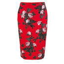 Дамска вталена пола HUGO в червено-2