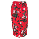 Дамска вталена пола HUGO в червено-3