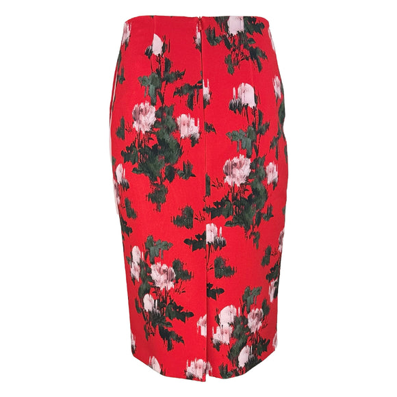 Дамска вталена пола HUGO в червено