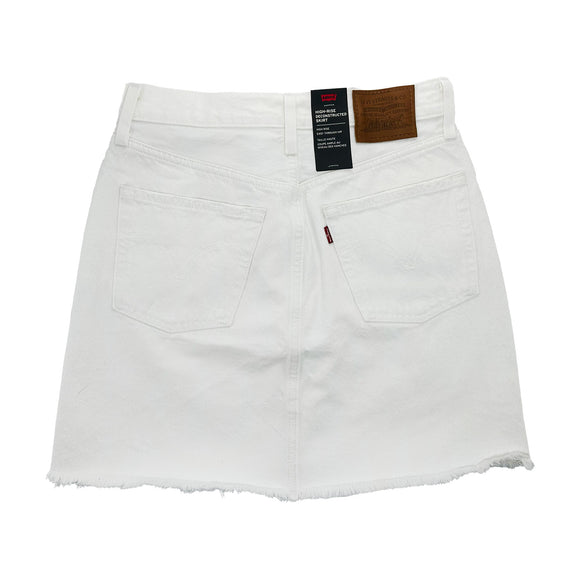 Дамска бяла дънкова пола Levis, с джобове , закопчаване с копче и цип. 