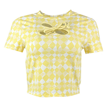 Дамска жълта къса тениска Noisy May - 0