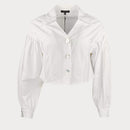 Дамска къса риза WHO WHAT WEAR с балонени ръкави-1