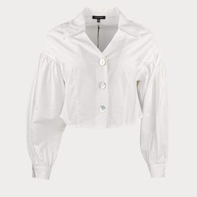 Дамска къса риза WHO WHAT WEAR с балонени ръкави