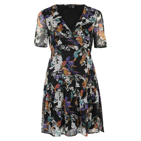 Дамска къса рокля Vero Moda с флорален десен - 0