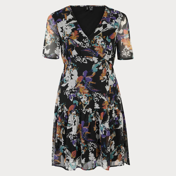 Дамска къса рокля Vero Moda с флорален десен