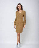 Дамска елегантна златиста рокля Y.A.S-4