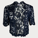 Дамска дантелена жилетка KAFFE в тъмно синьо-1