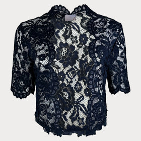 Дамска дантелена жилетка KAFFE в тъмно синьо