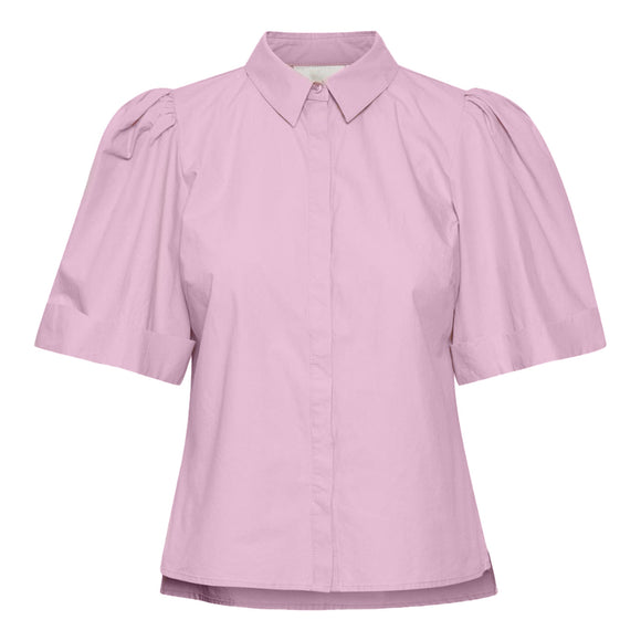 Дамска риза с пухкави къси ръкави