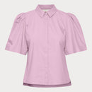 Дамска риза с пухкави къси ръкави-1